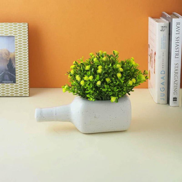 Buy Slanting Bottle Planter - White Pots & Planters from Vaaree