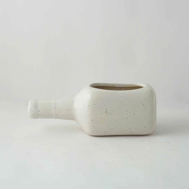 Buy Slanting Bottle Planter - White Pots & Planters from Vaaree