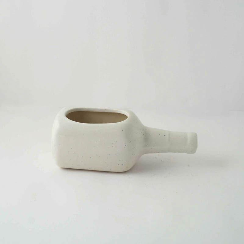 Buy Slanting Bottle Planter - White Pots & Planters from Vaaree