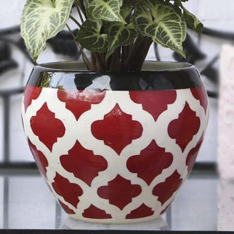 Buy Ugaoo Apple Rose Ceramic Pot (15 CM) - Red Pots & Planters from Vaaree