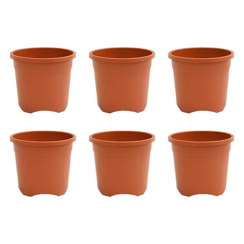 Buy Ugaoo Garden Brown Plastic Pot (15.4 CM) - Set Of Six Pots & Planters from Vaaree