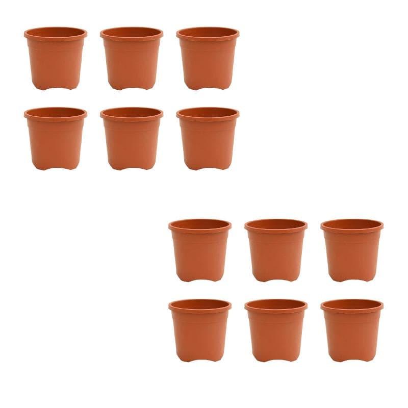 Buy Ugaoo Garden Brown Plastic Pot (15.4 CM) - Set Of Twelve Pots & Planters from Vaaree