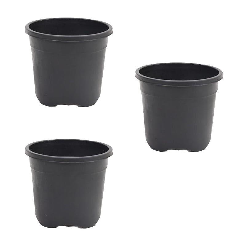 Buy Ugaoo UV Treated Black Plastic Pot (20 CM) - Set Of Three Pots & Planters from Vaaree