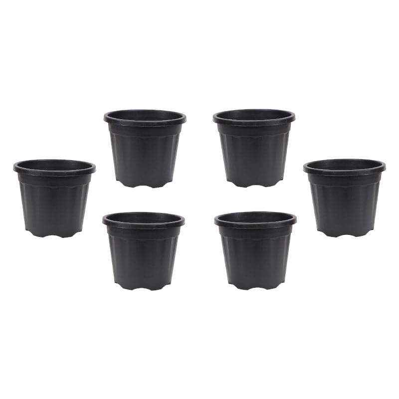 Buy Ugaoo UV Treated Black Plastic Pot (25 CM) - Set Of Six Pots & Planters from Vaaree