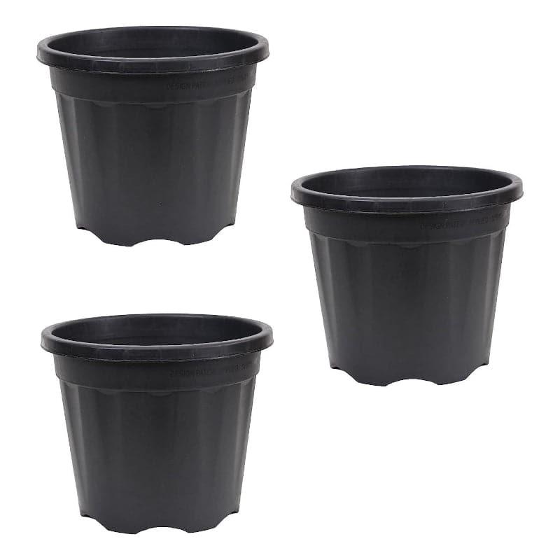 Buy Ugaoo UV Treated Black Plastic Pot (25 CM) - Set Of Three Pots & Planters from Vaaree