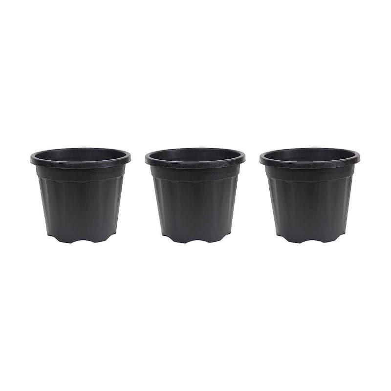 Buy Ugaoo UV Treated Black Plastic Pot (30 CM) - Set Of Three Pots & Planters from Vaaree