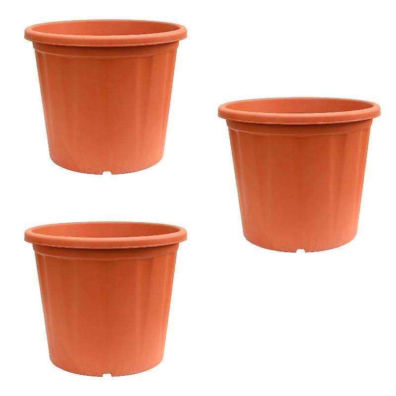 Buy Ugaoo UV Treated Brown Plastic Pot (35 CM) - Set Of Three Pots & Planters from Vaaree