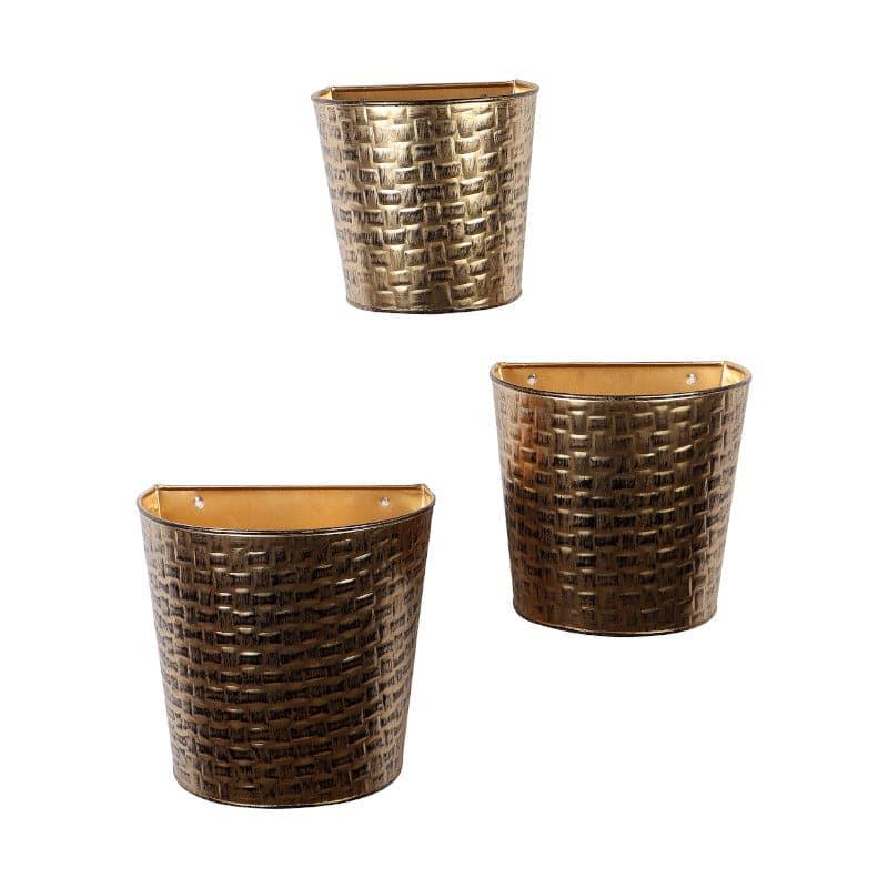 Buy Virika Vasa Planter (Gold) - Set Of Three Pots & Planters from Vaaree