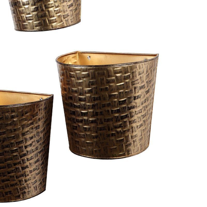 Buy Virika Vasa Planter (Gold) - Set Of Three Pots & Planters from Vaaree