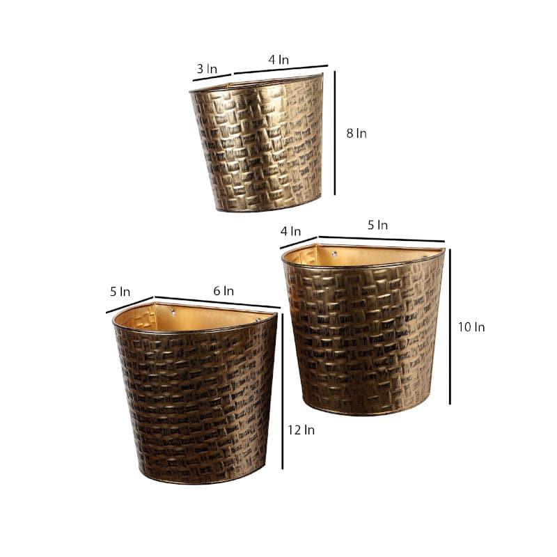 Buy Virika Vasa Planter (Gold) - Set Of Three Pots & Planters from Vaaree