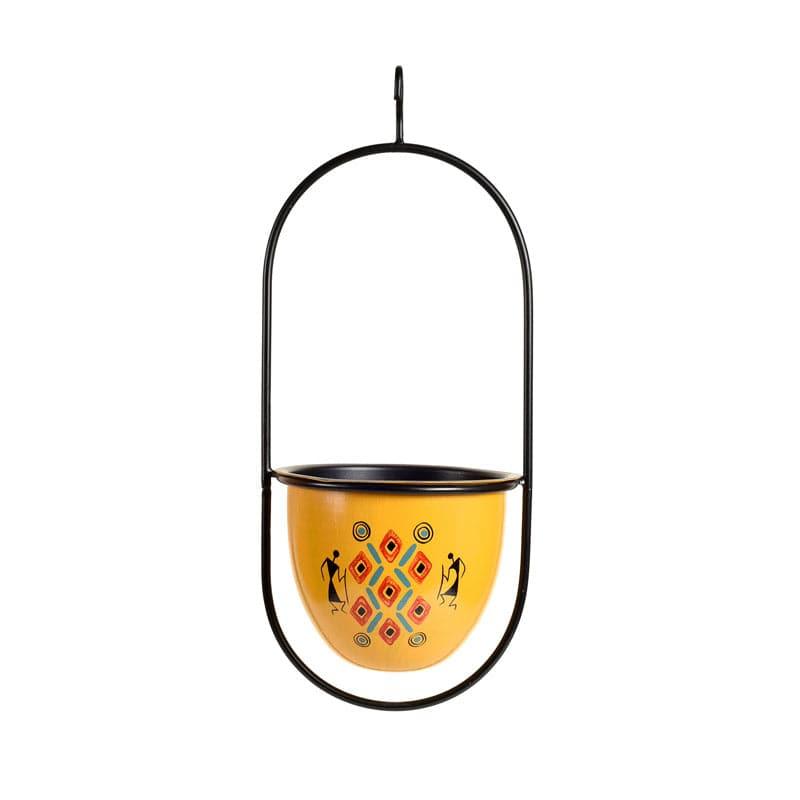 Buy Yellow Love Oval Hanging Planter Pots & Planters from Vaaree