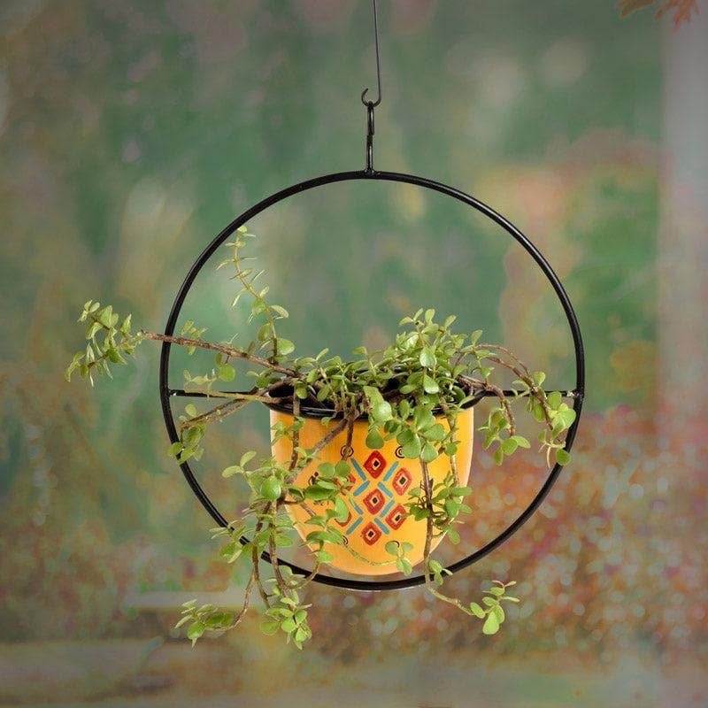 Buy Yellow Love Round Hanging Planter Pots & Planters from Vaaree