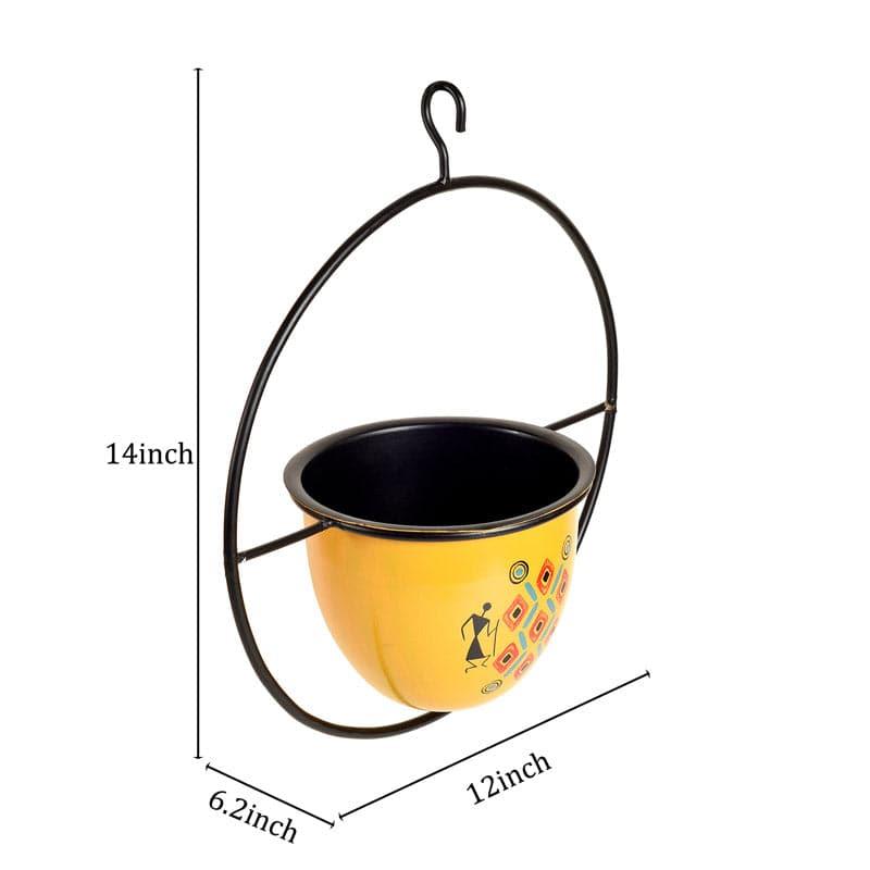 Buy Yellow Love Round Hanging Planter Pots & Planters from Vaaree