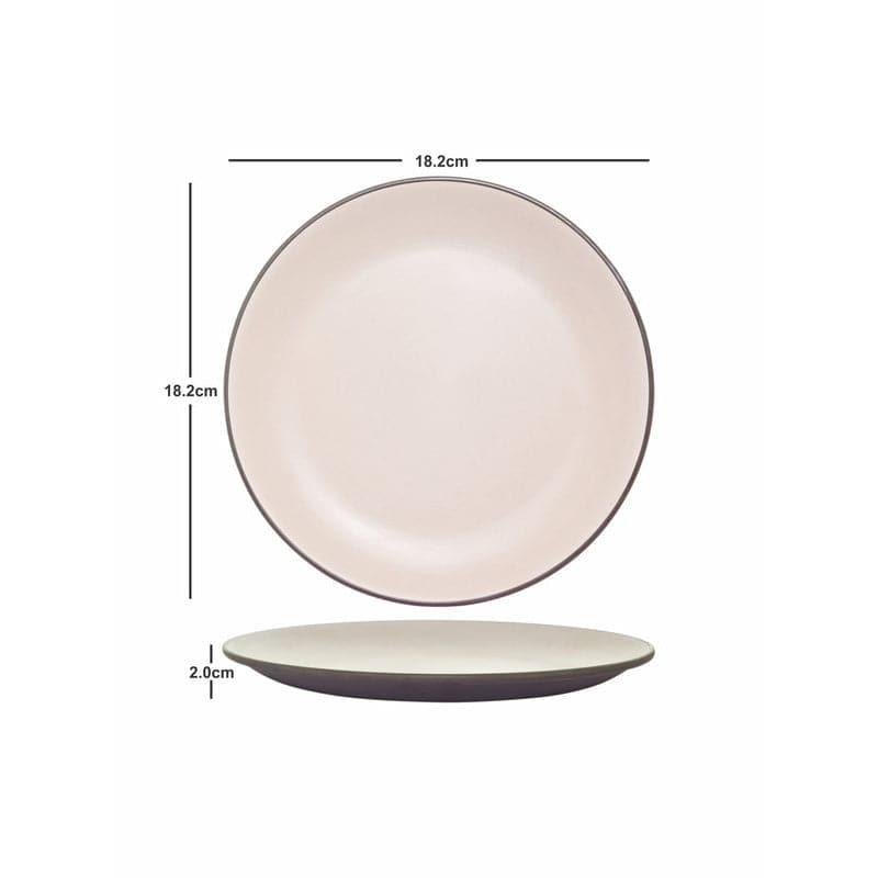 Quarter Plate - Abza Dinner Plate (Beige) - Set Of Six