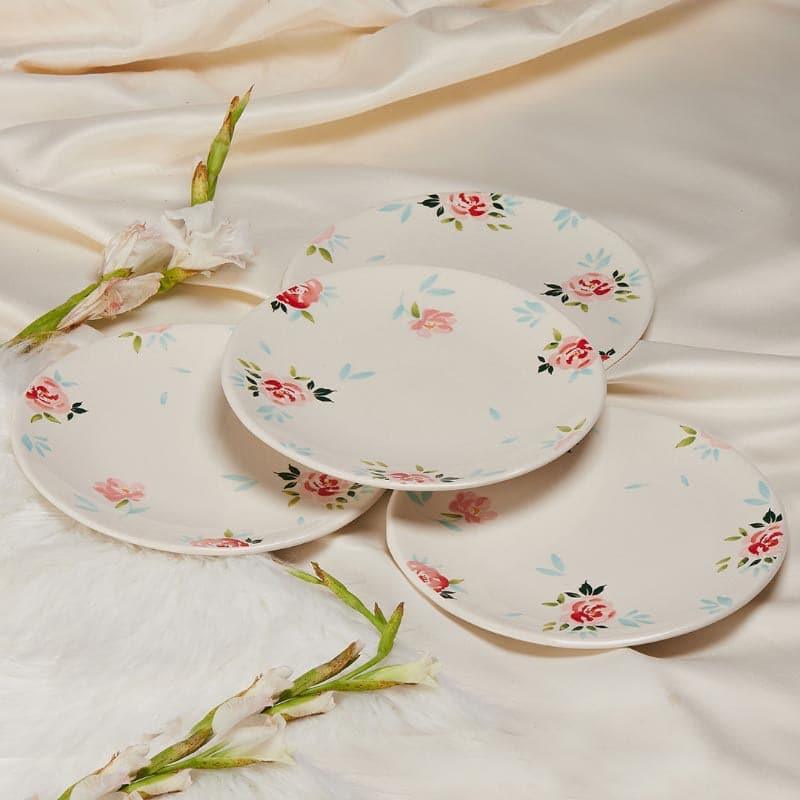 Buy Day Dreams Handpainted Dinner Plates- Set Of Four Quarter Plate from Vaaree