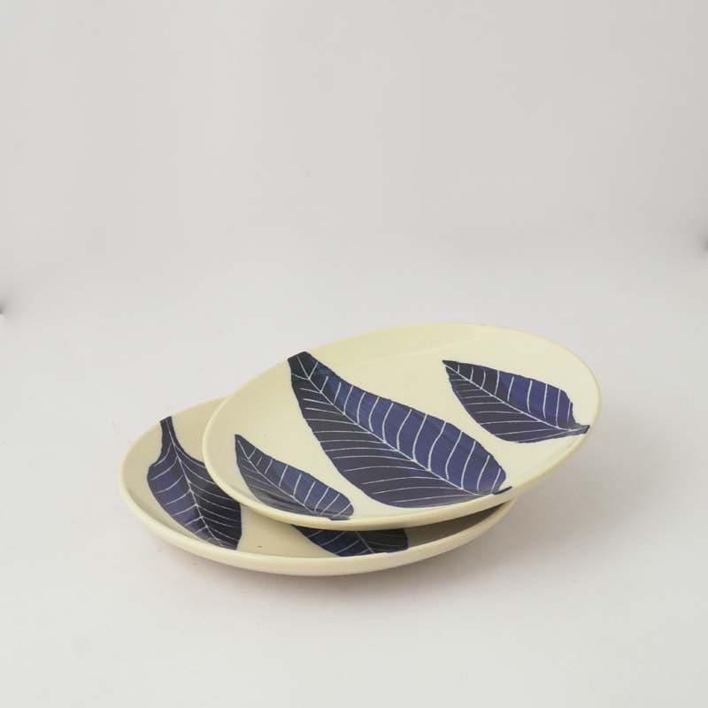 Quarter Plate - Foliole Ceramic Quarter Plate - Set Of Two