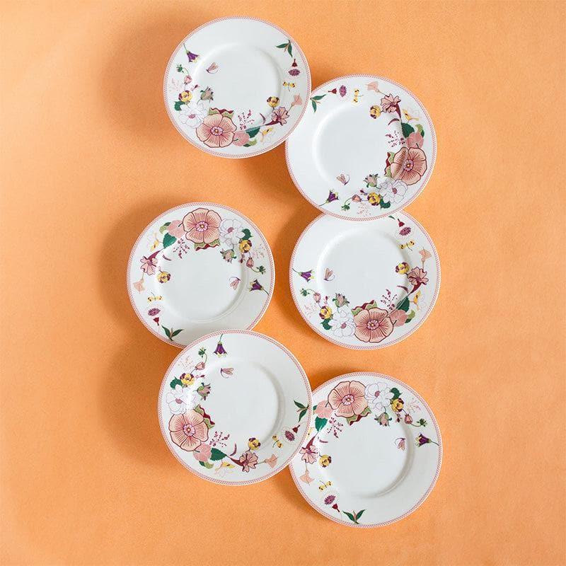 Buy Garden Of Eden Fine China Ceramic Quarter Plate - Set Of Six Quarter Plate from Vaaree