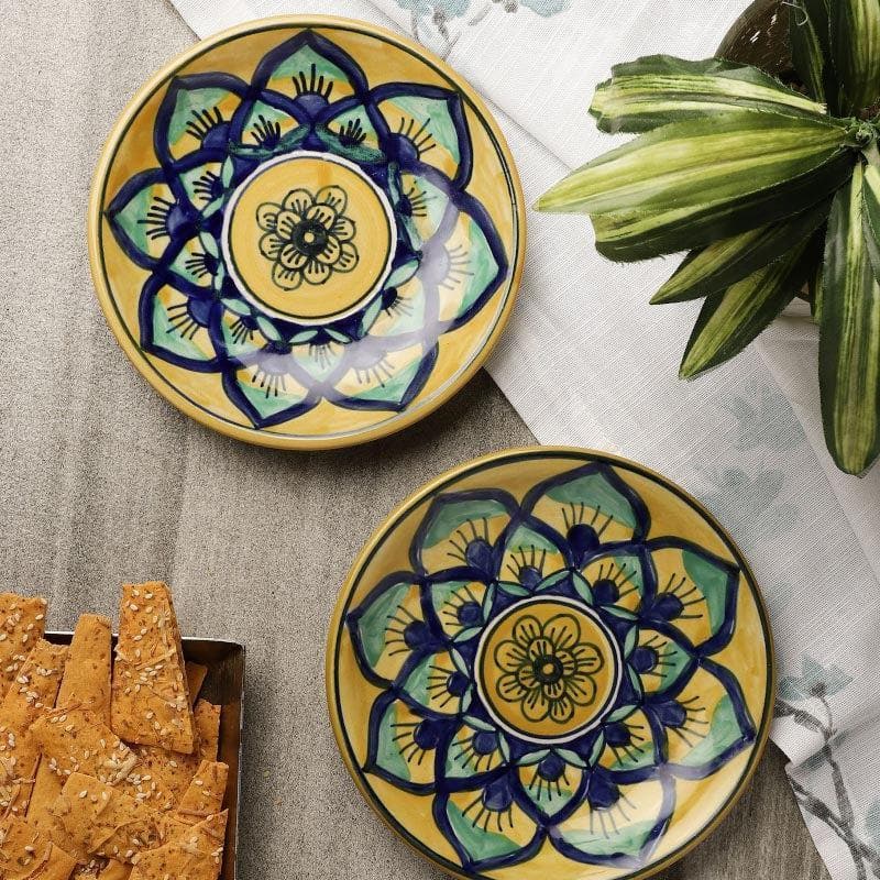 Buy Mindful Mandala Quarter Plate - Set Of Two Quarter Plate from Vaaree