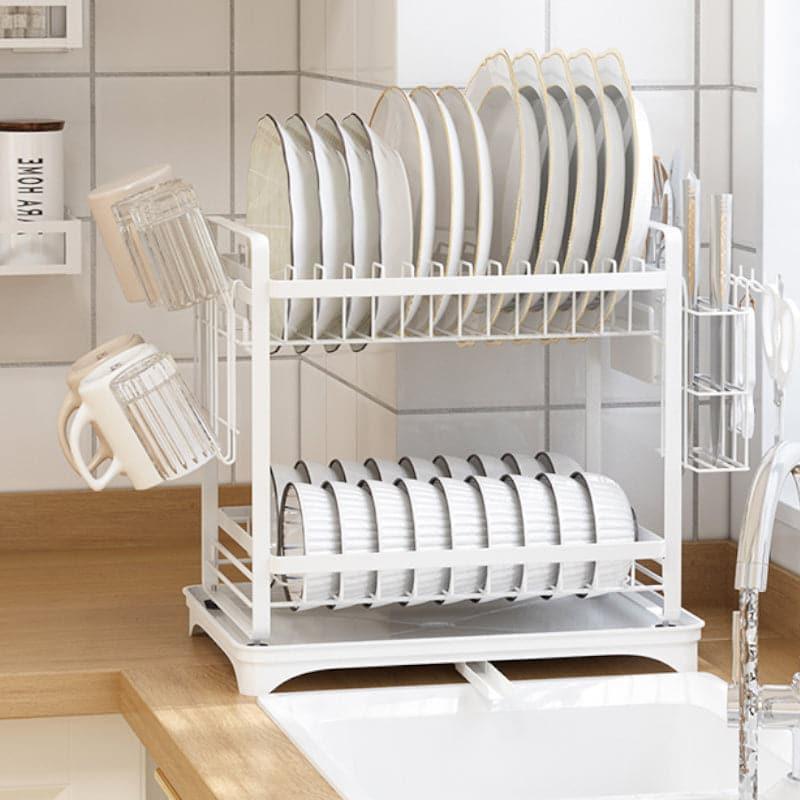 Buy Plate Parade Double Dish Rack - White Racks from Vaaree