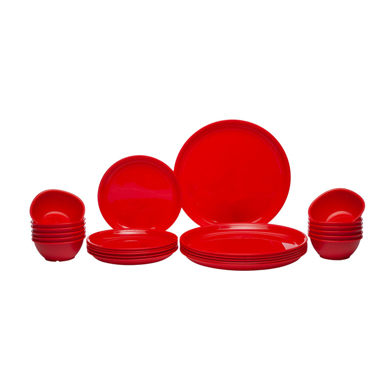 Buy Mihaya Red Dinner Set (400 ml) - 24 Piece Set Dinner Set from Vaaree