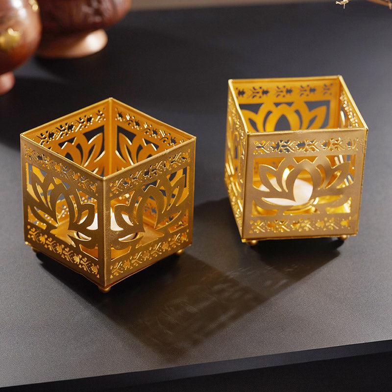 Buy Adviya Tealight Candle Holder (Black) - Set of Two Tea Light Candle Holders from Vaaree