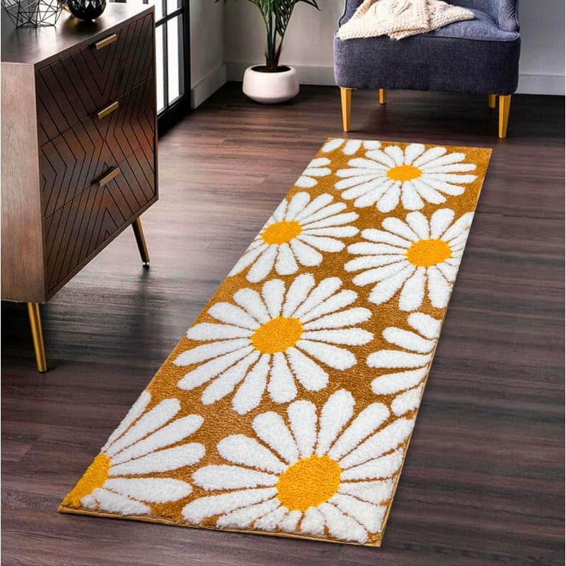 Buy Daisy Dawn Runner Rug - Beige Runner Rug from Vaaree