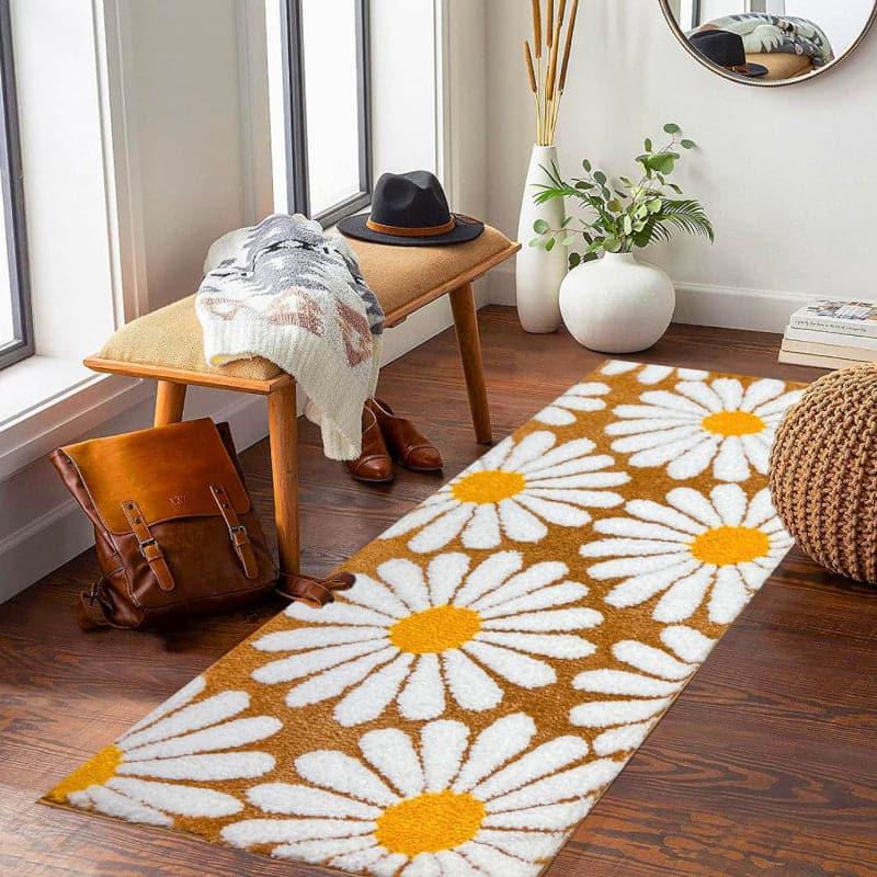 Buy Daisy Dawn Runner Rug - Beige Runner Rug from Vaaree