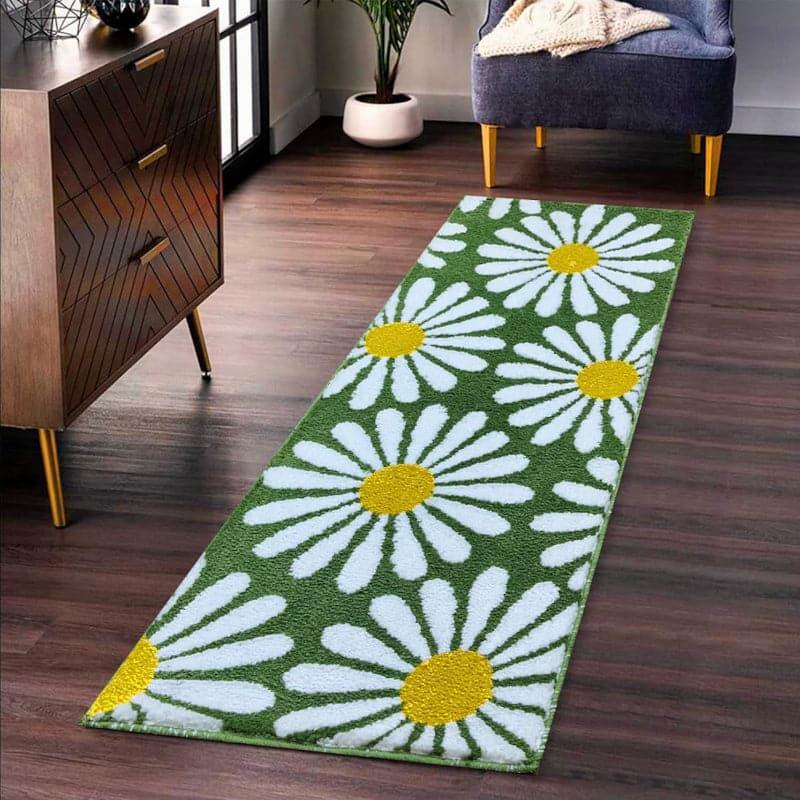 Buy Daisy Dawn Runner Rug - Green Runner Rug from Vaaree