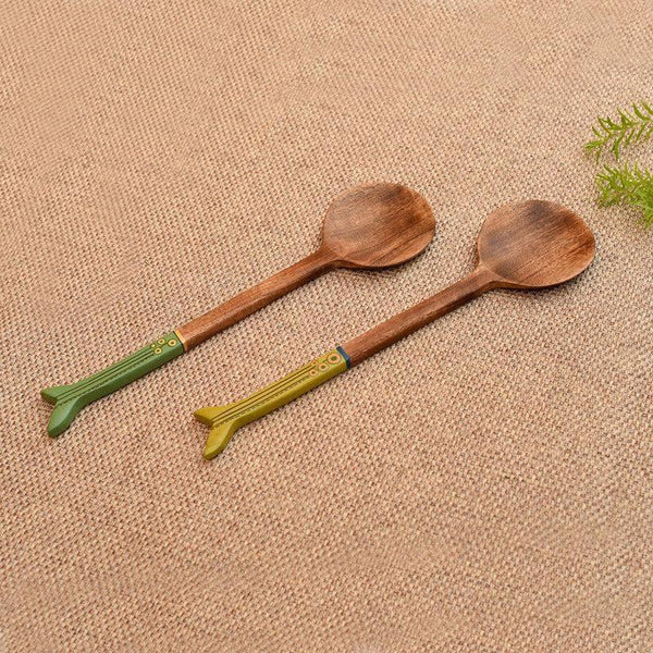 Buy Etash Wooden Ladle - Set Of Two Salad Spoon from Vaaree