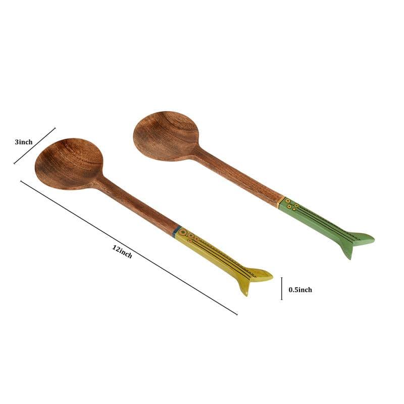 Salad Spoon - Etash Wooden Ladle - Set Of Two