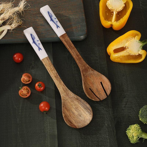 Salad Spoon - Mixumum Wooden Salad Spoon - Set Of Two