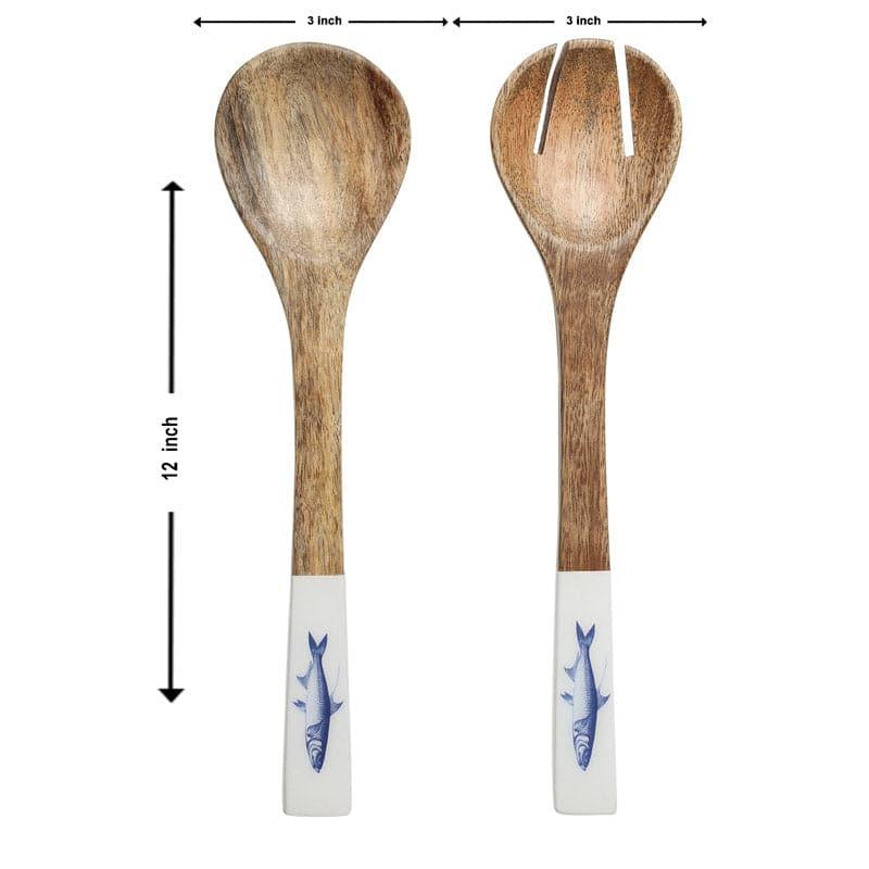 Buy Mixumum Wooden Salad Spoon - Set Of Two Salad Spoon from Vaaree