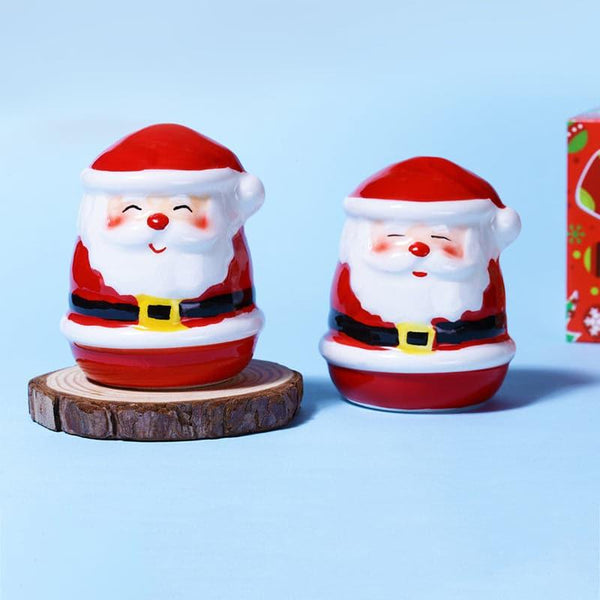 Salt & Pepper Bottles - Santa Double Salt And Pepper Shaker - Set Of Two