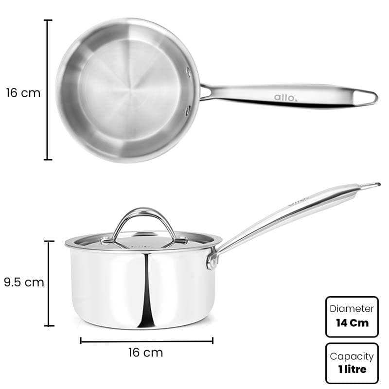 Saucepan - Allo Innoware Induction Safe Saucepan With Lid - 1000 ml/6 Inches