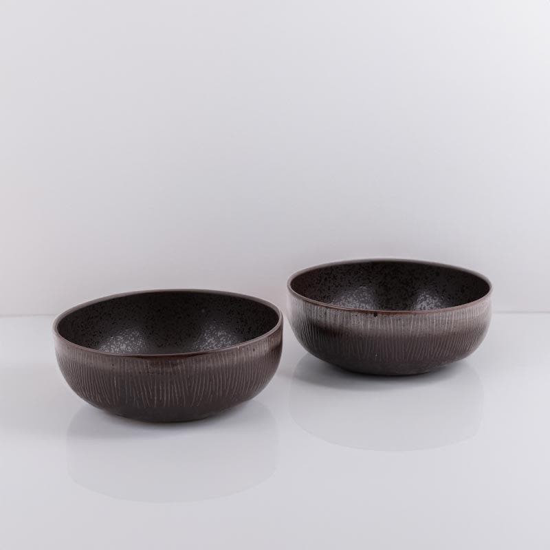 Serving Bowl - Rustic Brown Serving Bowl - Set Of Two