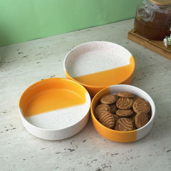 Serving Bowl - Terabite Serving Bowl (Orange) - Set Of Three