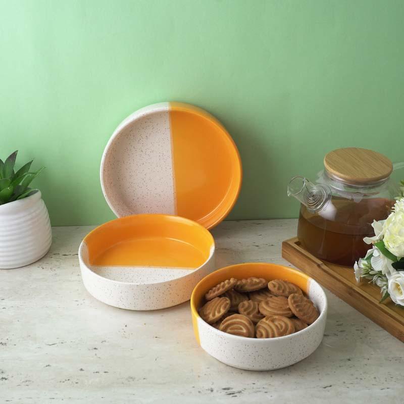 Serving Bowl - Terabite Serving Bowl (Orange) - Set Of Three