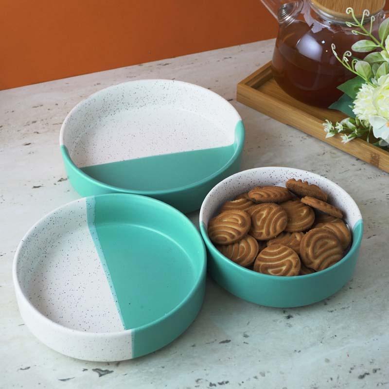 Serving Bowl - Terabite Serving Bowl (Teal) - Set Of Three