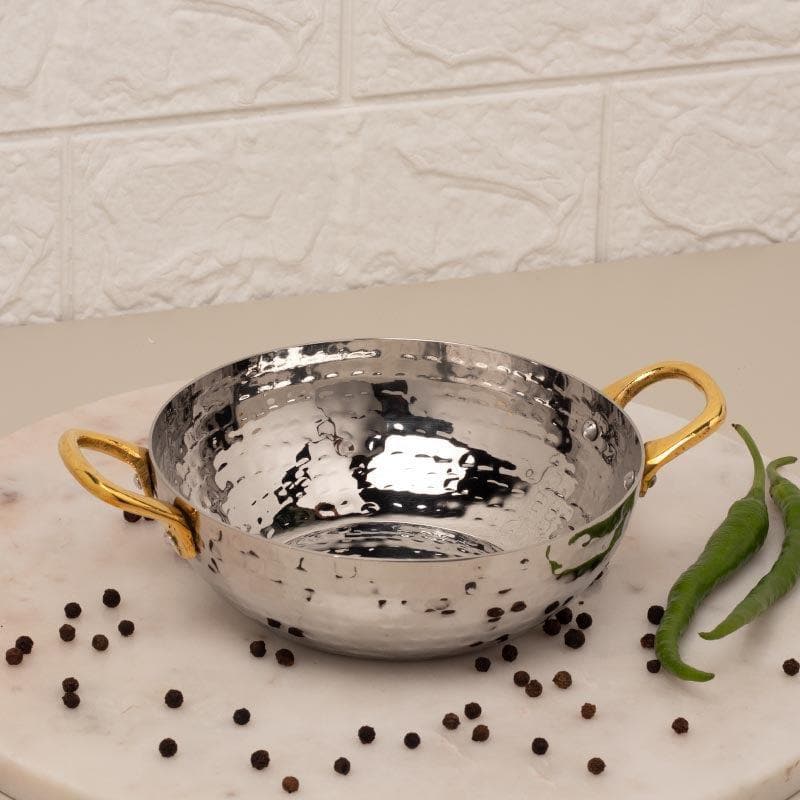 Serving Bowl - Vintage Allure Hammered Kadhai Serving Pot - 300 ML