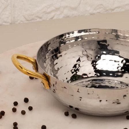 Serving Bowl - Vintage Allure Hammered Kadhai Serving Pot - 300 ML