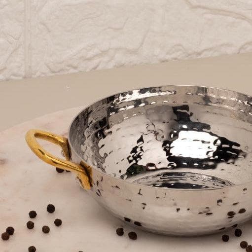 Buy Serving Bowl - Vintage Allure Hammered Kadhai Serving Pot - 500 ML at Vaaree online