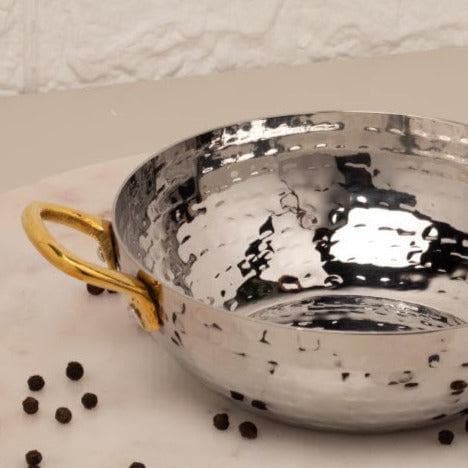 Serving Bowl - Vintage Allure Hammered Kadhai Serving Pot - 800 ML