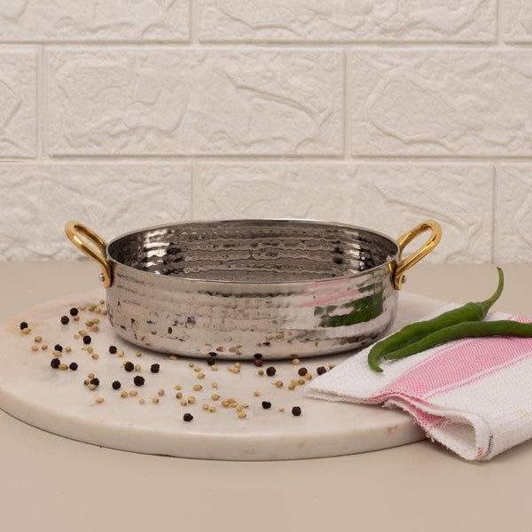 Buy Vintage Allure Hammered Oval Kadhai Serving Pot - 1000 ML Serving Bowl from Vaaree