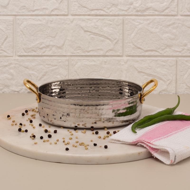 Buy Vintage Allure Hammered Oval Kadhai Serving Pot - 400 ML Serving Bowl from Vaaree