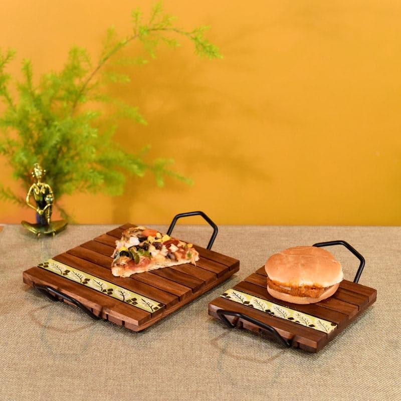 Buy Arasi Wooden Tray - Set Of Two Serving Tray from Vaaree