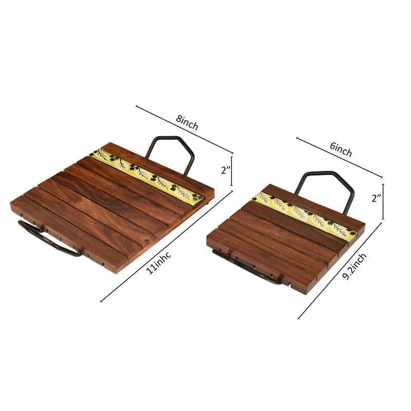 Serving Tray - Arasi Wooden Tray - Set Of Two