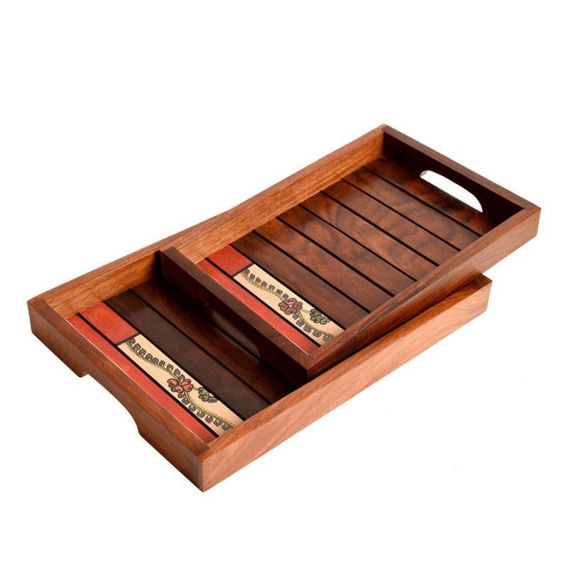 Buy Aviya Wooden Tray - Set Of Two Serving Tray from Vaaree