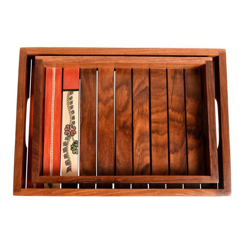 Buy Aviya Wooden Tray - Set Of Two Serving Tray from Vaaree