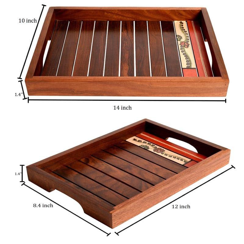 Buy Aviya Wooden Tray - Set Of Two Serving Tray from Vaaree