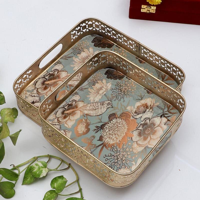 Buy Serving Tray - Blossom Bath Tray - Set Of Two at Vaaree online